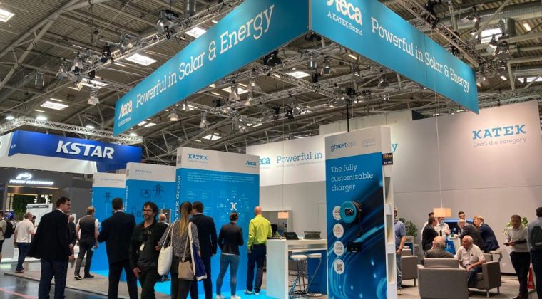 Gemeinschaftsstand Intersolar 2022 mit eSystems MTG GmbH und der Schwesterfirma Steca